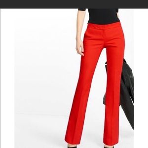 Express columnist slim flare low rise red pants 4R